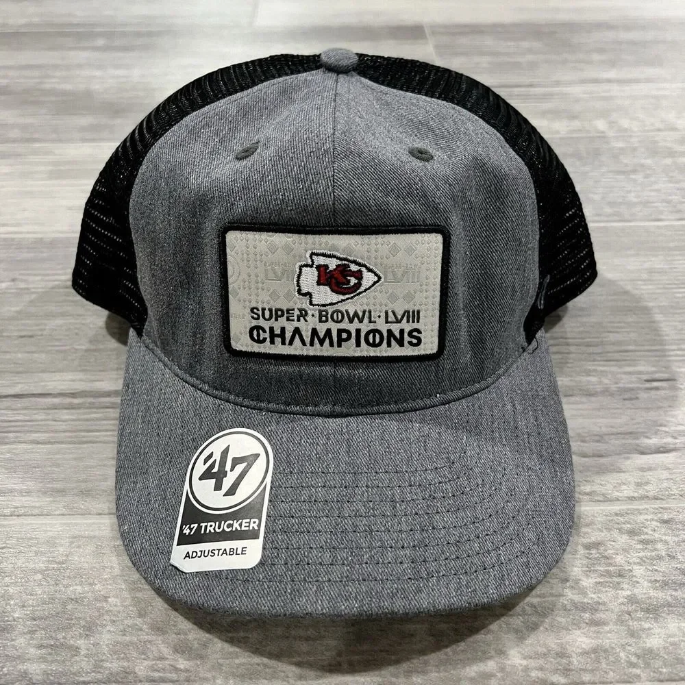 '47 Brand Kansas City Chiefs Super Bowl LVIII Champions Trucker Snapback Hat NWT